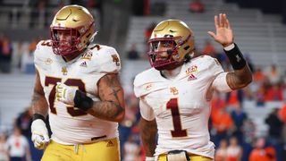 Christian Mahogany Interview: Another Great Boston College O-Lineman (NFL Draft 2024). Photo by Rich Barnes-USA TODAY Sports
