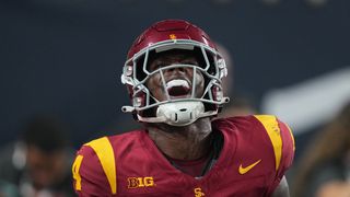Woody Marks NFL Draft Interview: All-Around Playmaker (Interviews). Photo by Kirby Lee-Imagn Images