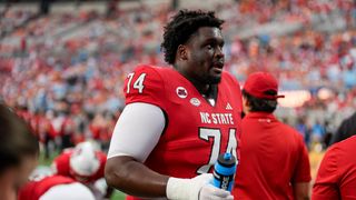 Anthony Belton Improving NFL Draft Stock At Senior Bowl (Senior Bowl). Photo by Jim Dedmon-Imagn Images