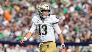 Riley Leonard's 3 Best NFL Draft Fits (2025 NFL Draft). Photo by  Gary A. Vasquez-Imagn Images