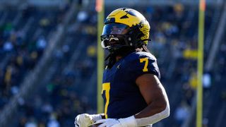 Donovan Edwards Senior Bowl Interview: Something To Prove (Senior Bowl). Photo by Junfu Han / USA TODAY NETWORK via Imagn Images
